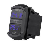 Universal Blue LED Digital Dual Display Voltmeter for 12V DC 10V-60V Batteries - Suitable for Pickup, RV, ATV
