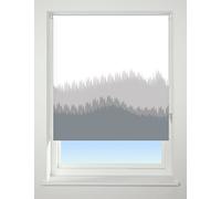 UNIVERSAL Blur Border Patterned Thermal Blackout Roller Blind, Grey, W180cm