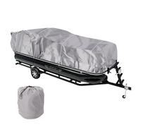 Universal Boat Adjustable Storage Cover - 17'-20'L to 96” Pontoon Boats Protection Custom Heavy Duty Waterproof Mildew Weather Resistant Polyester Fabric, Snap Strap, Elastic Cord, Bag - Pyle PCVHP440