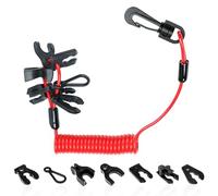 Universal Boat Safety Lanyard Kill Switch with 7 Keys, Outboard Marine Engine Cutoff Switch Cord Tether for Mercury, Yamaha, Honda, Tohatsu, Johnson, Evinrude, Suzuki Jet Ski