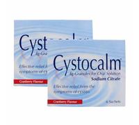 Universal Brands Cystocalm Cystitis Relief Cranberry Granules, 6 Sachets 4g, Pack of 2