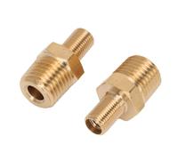 Universal Brass Air Inflator Connector Accurate 1/4in NPT to Schrader Valve for Inflation Pumps & Car Use 2PCS