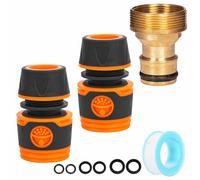 Universal Brass Kitchen Tap Connector - Leak-Proof Hose Adapter for Sink Mixer Taps, 3/4" & 1/2" Inch Indoor Hose Pipe Fitting, Secure Quick-Connect Adapter for UK Kitchen & Garden Tap Compatibility