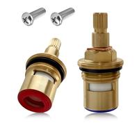 Universal Brass Tap Cartridge Replacement 2 Pcs 1/4 Turn Ceramic Disc Valve for Kitchen Mixer Taps and Bathroom Basin Hot Cold Water Inserts Compatible with Franke Olympus SP3561 1427R 3561R