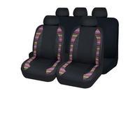 Universal Breathable Mesh And Colorful Linen Stitched Polyester Fabric Car Seat Covers Set Cushion Protector Universal Seat Covers(AD9132-Set)