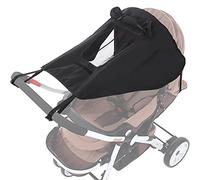 Universal Buggy Pram Sunshade, Hantoc Pram Baby Sun Shade Sun Cover with Viewing Window for Strollers Pushchairs UV Protection Water Resistant Black