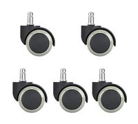 Universal C Wheels Set of 5-5.1cm Replacement Cs for Gaming Chairs Office Chairs Trolleys Furniture Accessories - Gray Color