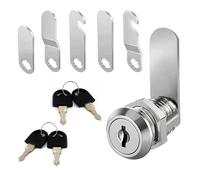 Universal Cabinet Lock, Multi-Purpose Cam Lock Including 5 Locks Plate 4 Keys,Durable Multi-Function Letterbox Locker Locks for Cabinet, Cupboard, Mailbox, Drawer, Furniture Door & Post Box