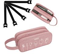 Universal Cable Cord Holder Organiser/Electronics Accessories Case Healthcare & Grooming Kit USB Drive Shuttle-an All in One Travel Organiser (Pink)