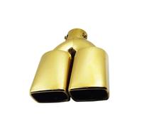 Universal Caliber Double Exit Exhaust Pipe 63MM Rear Muffler Stainless Steel Straight Square Mouth Exhaust Pipe Muffler 1Pc(Gold)