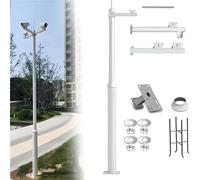 Universal Camera Pole Mount with 4 Arms, Outdoor-Rated Bracket for Security Cameras, Durable & Stable Surveillance Pole Column, 2.5m/8.2ft Length