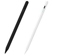 Universal Capacitive Stylus Pen for Samsung Galaxy Tab A7/A8/A9/A9 Plus/A11/iPad iPhone- Android/iOS/Windows Compatible Writing/Drawing Tool, Pressure Sensitivity, Replaceable Tips (Black+White)