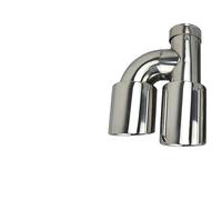 Universal Car Accessories Stainless Steel H-type Double Outlet Crimping Edge Exhaust Pipe Tailpipe Tail Throat(5)