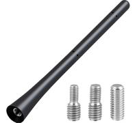 Universal Car Aerial Antenna, 17.5cm FM AM DAB Roof Radio Aerials Replacement Short Rod Rubber Car Mount Antenna Mast Vehicle Aerial Accessories for Truck SUV Saloon, with Screws in M4 M5 M6