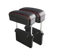 Universal Car Armrest Box Elbow Support Adjustable Car Center Console Arm Rest Box Auto Seat Gap Organizer For Car Interior Part(2 sets Black Red)