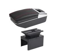 Universal Car Armrest Box Universal Center Centre Console Armrest Large Space With Cup Holder Ashtray(A red line NO USB)