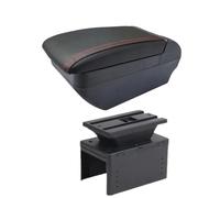 Universal Car Armrest Box Universal Center Centre Console Armrest Large Space With Cup Holder Ashtray(E red line 9USB)