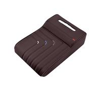 Universal Car Armrest Organizer with Integrated Tissue Holder and Memory Foam Cushion for Superior Comfort and Console Storage Expansion (Brown, 34x22cm)