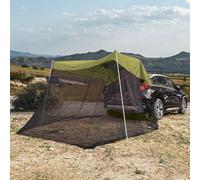 Universal Car Awning Tent with Mesh Walls - Sun Shelter for 4-6 People, Hatchback Camping Screen Room, Portable Green Tailgate Canopy for Outdoor Adventures