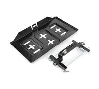 Universal Car Battery Holder Tray & Mount Kit | Recessed Slots Avoid Electrical Shorts | Robust Metal Bracket for Auto Battery Security | 13.4 Inch Black Tray (19CM)