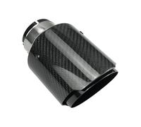 Universal Car Carbon Fiber Glossy Black Stainless Exhaust Pipe For Modiflcation Muffler Tail Tips Modify Exhaust Tips(In60-Out114mm)