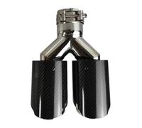 Universal Car Carbon Fibre Tail Throat Muffler Same Length Polishing Y-Shaped Double Out Twill Glossy Exhaust Tip 1 Pcs Exhaust Tips Muffler(60-101)