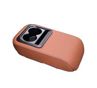Universal Car Cup Holder 2025 Car Center Console Armrest Cushion PU Leather With 2 Cup Holders Portable Pad Pillow Cover Height Adjustment Vehicle Cups Holders(Orange)