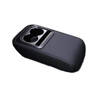 Universal Car Cup Holder 2025 Car Center Console Armrest Cushion PU Leather With 2 Cup Holders Portable Pad Pillow Cover Height Adjustment Vehicle Cups Holders(Black red)