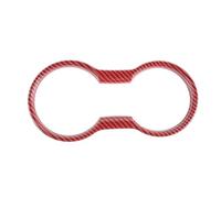Universal Car Cup Holder For Mustang 2015-2023 Car Front Water Cup Holder Decoration Cover Trim Frame Interior Accessories Auto Cups Holders(Red Carbon Fiber)