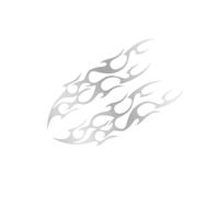 Universal Car Engine Hood Stripe Sticker Creative Flame Style Car Modification Vinyl Decals(Matt Silver)