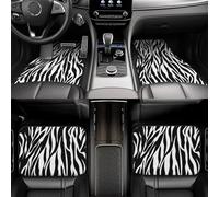 Universal Car Floor Mats 4 Piece for Car Zebra Print Automotive Floor Matsfor SUV Non-SlipLiner Decor Fit for SUV Truck