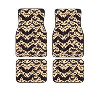 Universal Car Floor Mats Bat Pattern Print Car Floor Mat Set of 4, Anti-Slip Neoprene Front & Rear Carpets, Car Decor Accessories Fit for Car, SUV, & Trucks