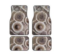 Universal Car Floor Mats Petoskey Stone Print Car Floor Mat Set of 4, Anti-Slip Neoprene Front & Rear Carpets, Car Decor Accessories Fit for Car, SUV, & Trucks