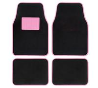 Universal Car Floor Mats with Rubber Edge Pink Non-Slip Washable Front 45 x 65 cm Rear 44 x 33 cm