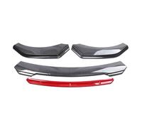 Universal Car Front Bumper Lip Body Kit Spoiler Decorative Strip Bumper Canard Lip Splitter Exterior Parts For Volvo Splitter(Carbon Red)