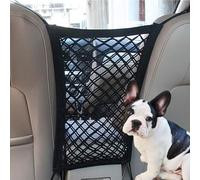 Universal Car Front Seat Pet Barrier Safety Net Mesh Car Dog Guard Auto Divider Guard with Storage Bag Car Seat Gap Organiser for Travel Safety Driving
