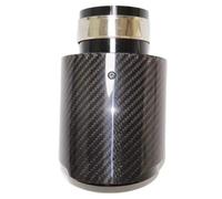 Universal Car Glossy Carbon Fiber Muffler Tip Exhaust System Pipe Mufflers Nozzle Straight Stainless Black Car Exhaust Tail Pipe(60MM IN 76MM OUT)