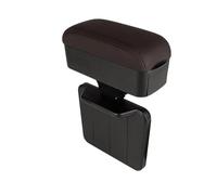 Universal Car Interior Accessories Height Adjustable Car Center Console Gap Storage Organizer With Liftable Tray Elbow Support Armrest Pad For SUV Sedan(Brown-brown)