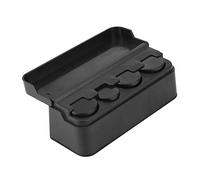 Universal Car Interior Plastic Coin Case Storage Box Holder Change Container Organizer Black Compact Size Maximum Capacity 4 Coin Holders Dashboard Seat Side Cap Holder Durable