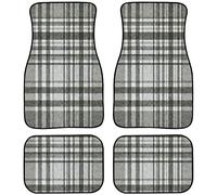 Universal Car Mats, Template Of Checkered Plaid Fabric Carpet Mat Set Dirt-Traper Carpet Mats Waterproof Floor Mats For Suv Car Interior Accessory Cars