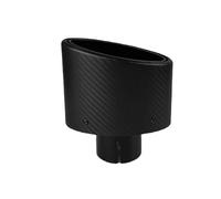 Universal Car Matte Carbon Fiber Muffler Tip Exhaust Pipe Nozzle Decoration Oval 150mm Tilting Left Right Car Exhaust Tail Pipe(Bright Black-60mm)