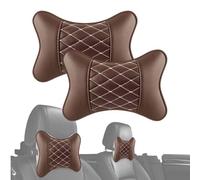 Universal Car Neck Pillow - Headrest Seat 2 Pieces, Ergonomic Design Leather | Car Holder, Neck Protector, Multifunctional Headrest, Use on Travel, SUV,