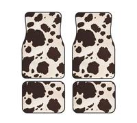 Universal Car Or Van Floor Mats 4pc Set, Cow Fur Print Print Vehicle Front Rear Carpets Mats, Anti-Skid Car Foot Rugs Auto Accessories For Suv, Sedans, Truck, Van