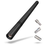 Universal Car Radio Antenna Replacement 14.2cm, Roof Mount Vehicle Mast, Flexible Rubber FM AM Antennae with M4 M5 M6 Screw Adapters