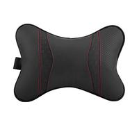 Universal Car Rest Cushion Seat Head Pillow Headrest Neck Rest Pillow Pad Support Auto Accessories Leather (Black)