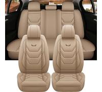 Universal Car Seat Covers Cushion For Golf 5 For Peugeot For 207 For BMW For E30 E39 X5 E70 Interiors Full Set Car Seat Covers Set(Beige)
