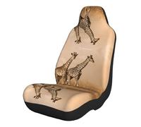 Universal Car Seat Covers For Cars, Suvs, Trucks, Two Giraffe Running Barren, Elastic Seat Protectors, Easy Install Comfortable Car Seat Covers For Vehicle Interior Protection, With Pocket, 2 Pcs