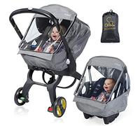 Universal Car Seat Rain Cover, Weather Shield for Infant Car Seat with Storage Bag, Side Ventilation & Handle Opening, Extra Protect Baby During The Epidemic, Baby Travel Accessories (Dark Grey)