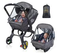 Universal Car Seat Rain Cover, Weather Shield for Infant Car Seat with Storage Bag, Side Ventilation & Handle Opening, Extra Protect Baby During The Epidemic, Baby Travel Accessories(Black)
