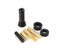 Universal Car Short Aerial 3.5cm, Mini Carbon Fiber and Aluminium Roof Mast Replacement, Sl lack Decorative Antenna for AM/FM Radio